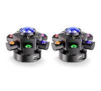 2 Piezas 150W Escenario Cabeza Móvil, 6 LED 4 en 1 d-mx512 Haz Estroboscópico RGBW Mezcla de Colores Cielo Estrellado y Efectos de Bola Mágica Eje X 540° con Control Remoto para Boda Fiesta Teatro DJ