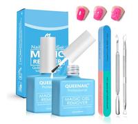 2 Piezas 15ml Esmalte De UñAs Removedor,Gel Nail Polish Removedor,Con Lima De UñAs y Raspador,Quitaesmalte De Gel Para UñAs En 3-5 Minutos
