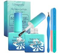 2 Piezas 15ml Removedor Esmalte Permanente, Gel Nail Polish Remover, Tira De Hilo Con Tenedor De Cuero Muerto, FáCil Y RáPido, Limina FáCil Y RáPidamente El Esmalte En 3-5 Minutos