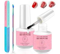 2 Piezas 15ml Removedor Esmalte Semipermanente, Quita Esmalte Semipermanentes Para Uñas, Nail Remover Quitaesmalte tener Scraper and Pusher, Elimina Fácil e el Esmalte en 3-5 Minutos, Rosa Oscuro
