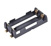 2 piezas 18650 soporte de batería, 2 celdas SMD SMT doble ranura 3,7 V caja de almacenamiento de caja de batería DIY, contenedor de batería de fuente de alimentación de carga DIY