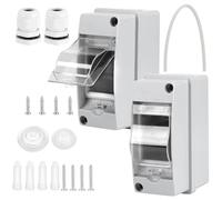 2 piezas 2 vías de Distribución Estanca Exterior Electrónica IP65, Caja Cuadro Electrico de Superficie, Caja de Fusibles Eléctrica de Plástico ABS para Empotrar Jardín, Interior, Exterior