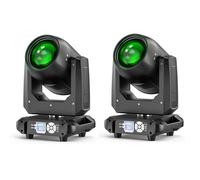 2 piezas 200W Haz Luz de Fiesta Lira LED Cabeza Móvil, RGBW LED Iluminación de Escenario Focalización Electrónica DMX512 con 18 Prismas y Rotación de 360 ° para Discoteca DJ Bar Boda
