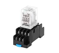 2 piezas 220 VCA bobina 14 pines 5A Mini relé electromagnético intermedio con base para talleres de fábrica HH54P (MY4NJ)