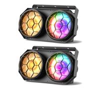 2 piezas 2x100W COB Par LED RGB Blanco Frío/Cálido Foco Escenario 20Hz Estroboscópico Luz de Escenario con 20 Efectos dmx para Bar Fiesta Cumpleaños Bar Discoteca Fotografía