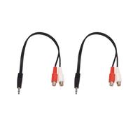 2 Piezas 3.5mm Adaptador Estereo Jack de Auriculares A 2 RCA Jack Adaptador Cable de Audio, 3,5 mm Macho A 2X RCA Hembra