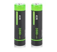 2 Piezas 3.7V Pilas Recargables, 3.7Volt NIMH 3500mAh Button Top Alta Capacidad Baterías, 1200 Ciclos Botón Superior Recargable Batería para Linterna LED, Faro, Mini Ventilador, Coche RC, etc