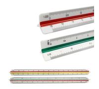 2 Piezas 30 cm Profesional, Escalímetro de Precisión, Regla Métrica Triangular para Arquitectos Ingenieros - 1:20 1:25 1:50 1:75 1:100 1:125/1:100 1:200 1:250 1:300 1:400 1:500 (Plástico-Blanco)
