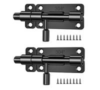 2 Piezas 304 Acier Inoxydable Pestillos Para Puertas, Cerrojo Puerta Exterior, Para Puertas De Interiores, Ventanas, Jardín, Baño, Plateado(Schwarz)