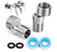 2 Piezas 304 Adaptador Grifo Ducha de Acero Inoxidable Excentricas Grifo Ducha Ajustable en 360 Grados Adaptador de Baño Flexible Aptos para Grifos de Griferia Ducha, Cocina y Lavabo