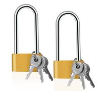 2 Piezas 30mm Candado Llave de Arco Largo, Candado Arco Largo con 6 Llaves, Candado Seguridad, Portátil Candado Taquilla, Candado con Llave, para Taquillas, Candados Bicicletas, Puertas y Ventanas