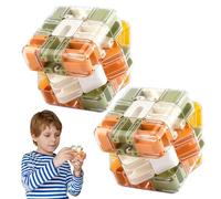 2 piezas 3D laberinto rompecabezas dados maze Cube 3D laberinto bola 3 × 3 ABS para adolescentes y adultos niños, cumpleaños y Navidad (naranja)