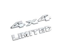 2 Piezas 3D Limited+4x4 Logo Emblema Metálico Plateado, Adhesivo de Gel Silicona para Auto Todoterreno, Distintivo Edición Limited+4x4 para Carrocería