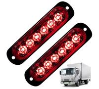2 piezas 4.4 6 luces estroboscópicas LED para camiones, barra de luz parpadeante de emergencia, luz de advertencia roja para todoterreno, SUV y ATV