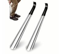 2 Piezas 42cm Larga Versión Sacacorchos Zapatos Acero Inoxidable Diseño Sin Doblar Universal Para Zapatos Piel Y Deporte Calzador De Zapatos Calzador Largo Calzador De Medias De Compresión