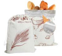 2 Piezas 49x35 cm Bolsa Pan con Film Interior, Bolsa Pan de Lino Forradas con Plástico, Bolsa para Pan Recubierta, Bolsa para Pan para Mantener el Pan Fresco, Bolsa para Pan con Forro Interior de TPU