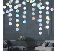 2 Piezas 4m Guirnalda de Papel, Fiesta Decoración de Redonda Colgante Papel Banner, Guirnalda Reflectante Doble Cara, Decoración de Fiesta Colgante para Cumpleaños, Navidad, Boda