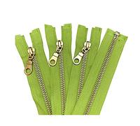 2 piezas 5# 30-60cm Cremallera de metal de latón Cremallera de cola abierta para accesorios de costura Diy, Verde, 40cm