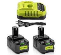 2 Piezas 5.5Ah Batería de Repuesto para Ryobi 18V Batería P108 con 3A para Ryobi Lithium-Ion & NI-Mh Cargador 9.6V-18V BCL14181H Compatible con RB18L50 RB18L40 RB18L25 RB18L15