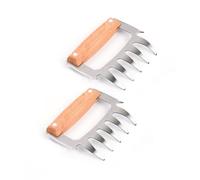 2 piezas 5 en 1 de acero inoxidable para carne, garras de carne de acero inoxidable, accesorios para barbacoa, apto para arrancar el pelo, fijar carne, abrir botellas.