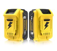 2 Piezas 5000mAh Repuesto para Dewalt batería 18V para Dewalt batería DCB184 DCB180 DCB181 DCB182 DCB200 DCB201 DCB204 con Indicador LED