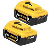 2 Piezas 5000mAh Repuesto para Dewalt batería 18V para Dewalt batería DCB184 DCB180 DCB181 DCB182 DCB200 DCB201 DCB204 con Indicador LED
