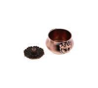 (2 piezas) 6 cuencos con estatua de cabeza de león de aleación antigua china, incensario, quemador de