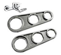 2 Piezas 6 en 1 Llave Aireador Grifo, M16/M18/M20/M22/M24/M28 Llave Multifunción de Acero Inoxidable, Genérico Faucet Aerator Key para Herramienta Desmontar El Grifos de Acoplador