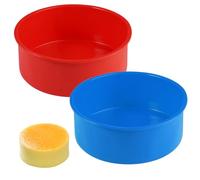 2 Piezas 6 Pulgadas Molde Silicona Bizcocho ,Moldes Redondos Reposteria Silicona para Hornear,Antiadherentes Pequeños Molde para Hacer Queso, Pan, Tartas ,Tostadas,Compatibles con Horno y Microondas