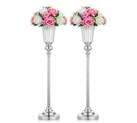 2 Piezas 67.8cm Altura Centro de Mesa de Boda de Metal Jarrón, Jarrón de Trompeta de Metal, Guía de Carretera la Fiesta de Bodas Cena Centro de Mesa Aniversario Ceremonia Fiesta Decoración del Hogar