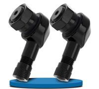 2 Piezas 90 Grados de Valvula Acodada Moto CNC Aleación de Aluminio,Vástago de Válvula 11,3 mm para la Mayoría de Neumáticos de Motocicleta con Junta de Goma