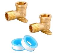 2 piezas 90 gradoscodoconector de tubería,ConectorCodoslatón Tuberias,Cododelatón,CodoRoscadoLaton,Codo 90°hembra/macho latón,CodoLaton con 2 Unidades Cinta PTFE de Rosca,12mmx3m