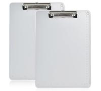 2 Piezas A4 Portapapeles de Aleación de Aluminio con Pinza,Tablilla con Sujetapapeles,Clipboards Tablero de Escritura,Porta-Block Carpeta para Escuela Oficina Restaurante (Plata,A4)