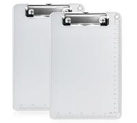 2 Piezas A5 Portapapeles de Aleación de Aluminio con Pinza,Tablilla con Sujetapapeles,Clipboards Tablero de Escritura,Porta-Block Carpeta para Escuela Oficina Restaurante (Plata,A5)