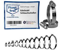 2 piezas abrazaderas de manguera de acero inoxidable con accionamiento helicoidal W4 V2A rango de sujeción Ø 130-150mm = 13-15cm ancho de la banda 12-mm DIN-3017