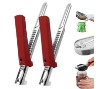2 Piezas Abrelatas Manual Ajustable Abridor de Profesional Multifunción Abridor Tarros para Ancianos y Manos Débiles y Sufridores de Artritis (Rojo)