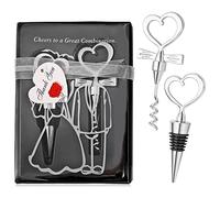 2 Piezas Abridor de Botellas, Forma de Corazón Abridor de botellas de sacacorchos Abridor de vino Tapón de Vino Sacacorchos Abrelata, Divertido Abridor de Botellas para Recuerdo Boda del Regalo Favor