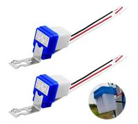 2 Piezas, AC/DC 12V 10A Automático Auto On Off,Sensor de luz fotointerruptor, Control Crepuscular para Exteriores, Compatible con Diversas Bombillas, Impermeable y Duradero