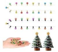 2 Piezas Accesorios de Casa de Muñecas, Luces Miniatura Navidad, Accesorios Navideños Decoración, Miniatura Casa de Muñecas, para Mini Árboles de Navidad y Jardines Navideños, 1M (Style 3)