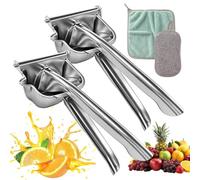 2 Piezas Acero Inoxidable 304 Exprimidor Limon Exprimidor Manual Lemon Squeezer Principio de Palanca Exprimido Eficaz Facil de Limpiar para Limones Naranjas Limas Granadas y Otras Frutas