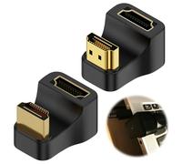 2 Piezas Adaptador de Ángulo HDMI 2.1 en Forma de U, Conector Macho a Hembra, 8K HDMI U Forma Angulo Ultra HD Adaptador 180 Grados, Ultra HD 8K@60Hz, Compatible con 3D, HDR para HDTV, Laptop, Monitor