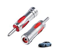 2 Piezas Adaptador de Antena ISO-DIN, Conector DIN Macho a ISO Hembra para Radio Coche, Conector Universal para Receptor DAB+ AM FM, Latón Niquelado, Convertidor RF para Cable Coaxial y Transceptores