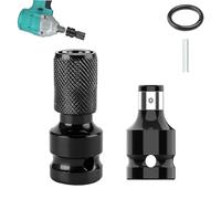 2 Piezas Adaptador de Broca de Impacto, Adaptador de 1/2" Cuadrado a 1/4" Hexagonal con Liberación Rápida, para Llave de Impacto, Trinquete y Herramientas Eléctricas en Reparación de Auto y Bricolaje