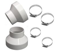 2 Piezas Adaptador de Manguera de Salida de Aire de 100 mm a 75 mm, Reductor Tubo Flexible Campana Extractora, Rubber Duct 100 mm Conector, Adaptador de Tubo Extractor Cocina Secadora Universal