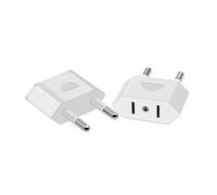 2 Piezas Adaptador Enchufe Americano a Español, Adaptador Enchufe Americano a Europeo, Adaptador Enchufe USA, Adaptador Enchufe USA a Europeo, Adaptador Americano a Europeo, Blanco