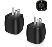 2 Piezas Adaptador Enchufe Americano a Español y Europeo a Americano - 2 Patas Europa a 3 Patas EEUU - para Canada, Mexico, Colombia, Tailandia - Tipo B, Negro