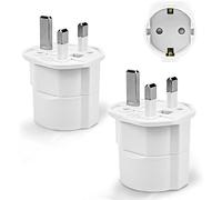 2 Piezas Adaptador Enchufe UK a español Tipo G, Adaptador de Viaje 2-Pin Europa a 3-Pin Reino Unido con Seguridad para niños para Escocia Irlanda Maldivas Dubai Gran Bretaña Singapur Hong Kong