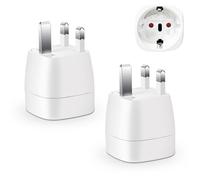 2 Piezas Adaptador Enchufe UK, Adaptador Enchufe Ingles a Español, Adaptador Enchufe Irlanda para Reino Unido Irlanda Escocia Britanico Maldivas, Adaptador de Viaje Tipo G