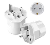 2 Piezas Adaptador Enchufe UK, Adaptador Enchufe Español a Ingles, Tipo G,Adaptador Enchufe Ingles UK Inglaterra de Viaje, Adaptador de Viaje Inglaterra para Qatar, Irlanda, Maldivas, Escocia,HK