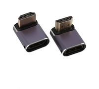 2 Piezas Adaptador HDMI 90 Grados y 270 Grados, Conector HDMI Macho a Hembra, Chapados en Oro con Indicador LED, Extensor HDMI 2.1 de 48 Gbps Compatible con 8K@60Hz 4K@120Hz para PS5 Xbox HDTV Monitor